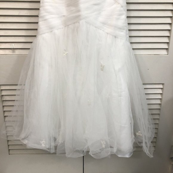 Strapless Ruched Mermaid Tulle Wedding Dress Custom Embroidery Beading WG3791 - Picture 6 of 12